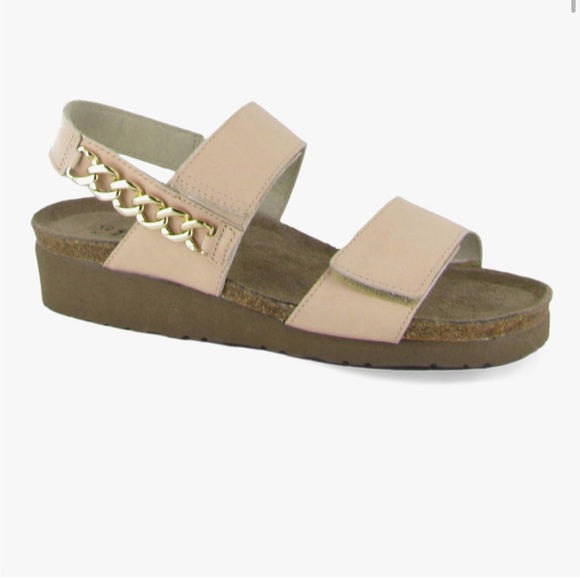 Naot Eliana Beige Strappy Sandals with Chain Accent - Picture 1 of 5